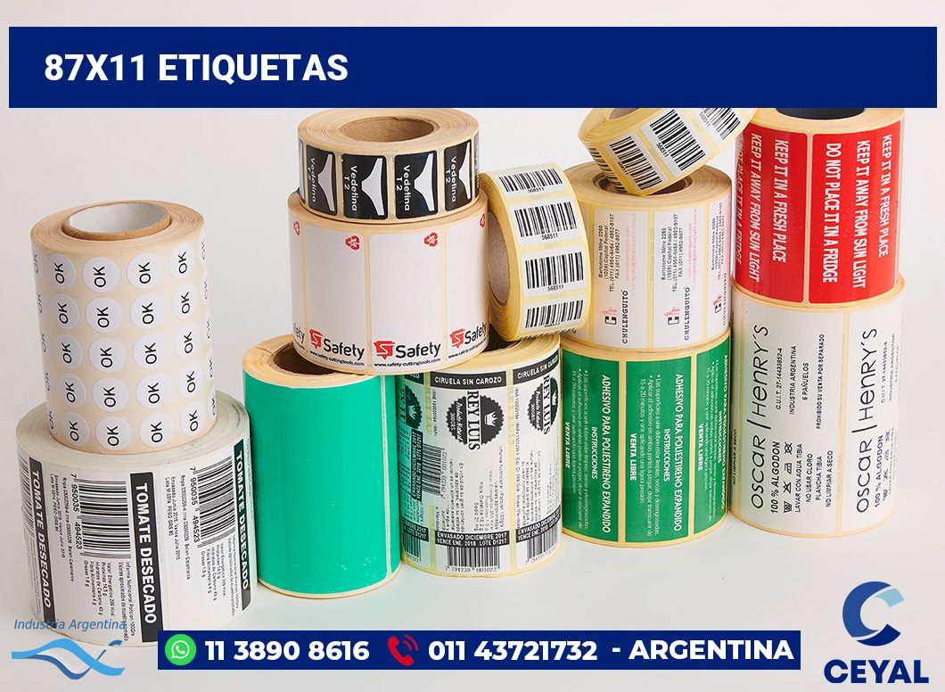 87x11 Etiquetas