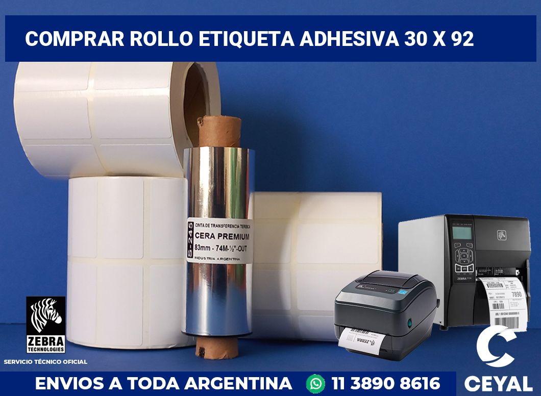 Comprar rollo etiqueta adhesiva 30 x 92