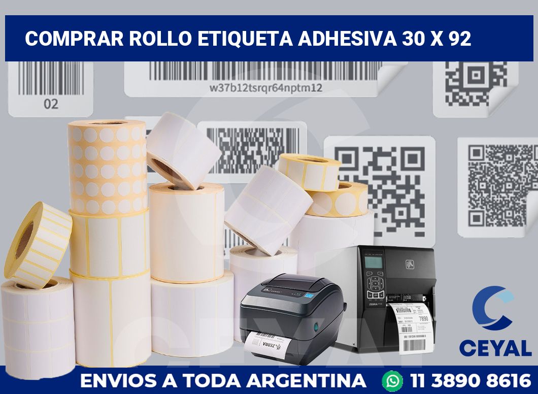 Comprar rollo etiqueta adhesiva 30 x 92