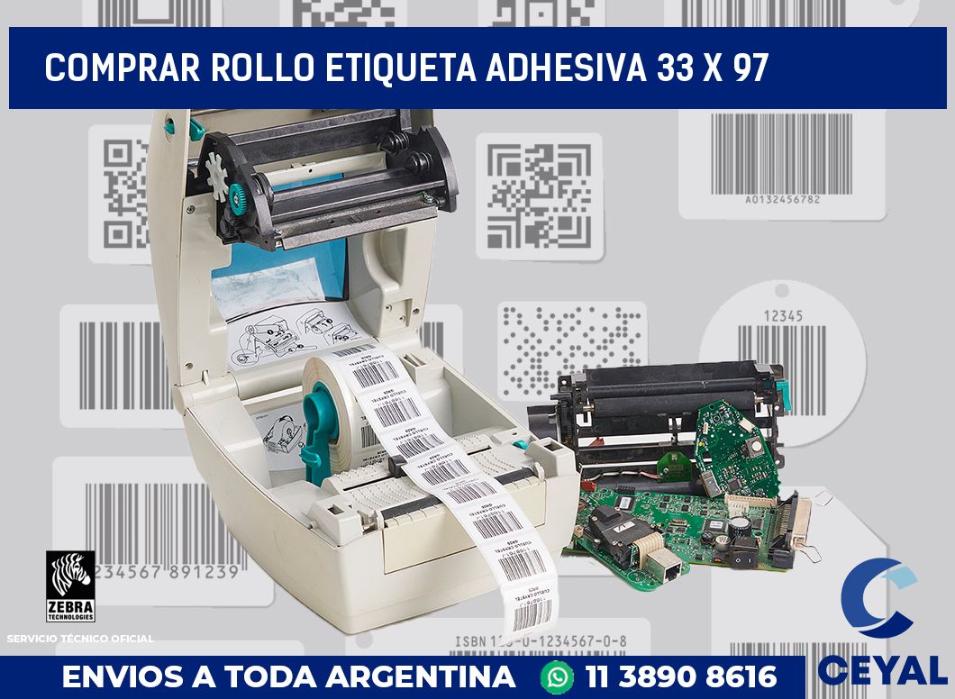 Comprar rollo etiqueta adhesiva 33 x 97
