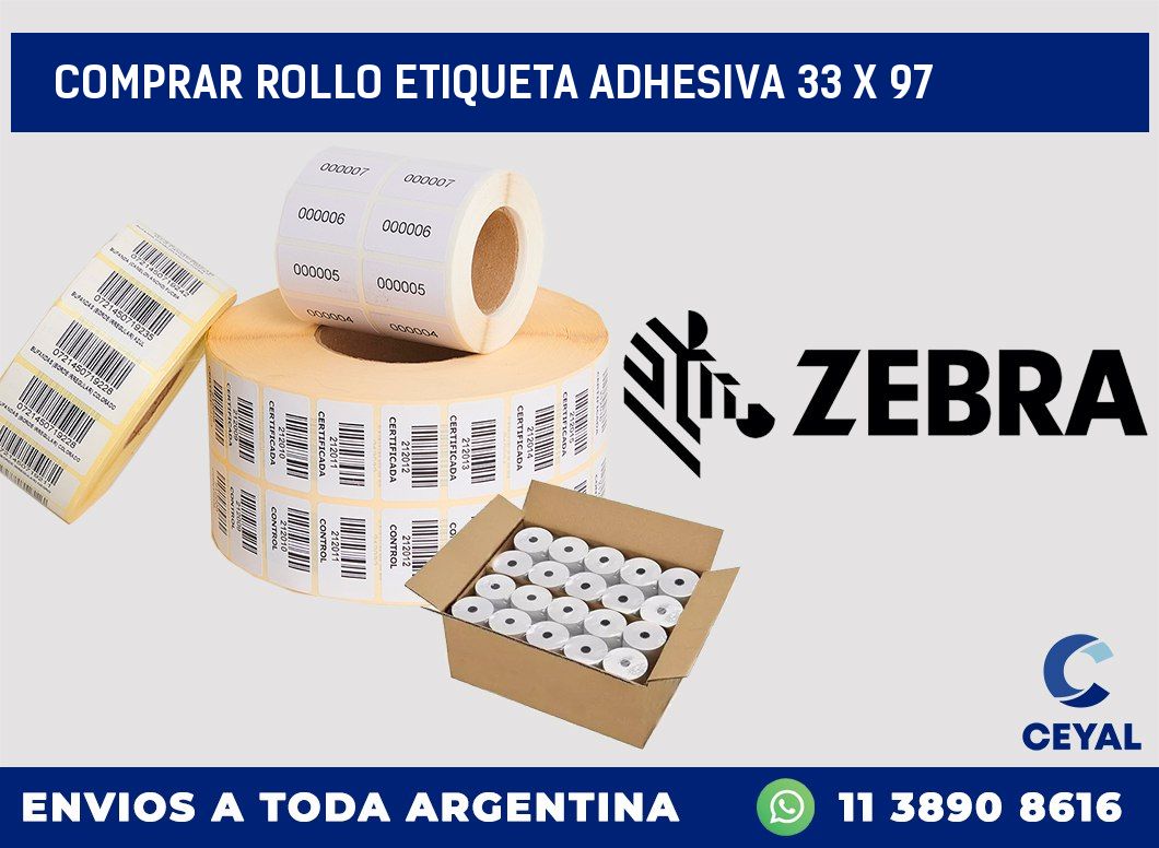 Comprar rollo etiqueta adhesiva 33 x 97