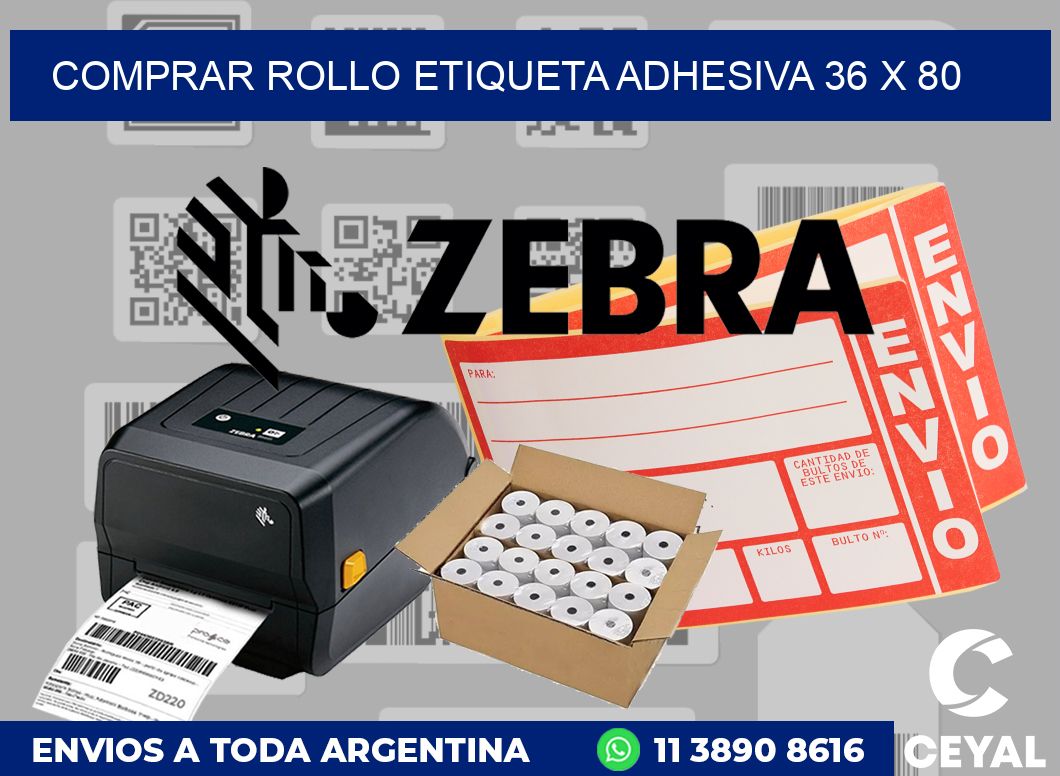 Comprar rollo etiqueta adhesiva 36 x 80