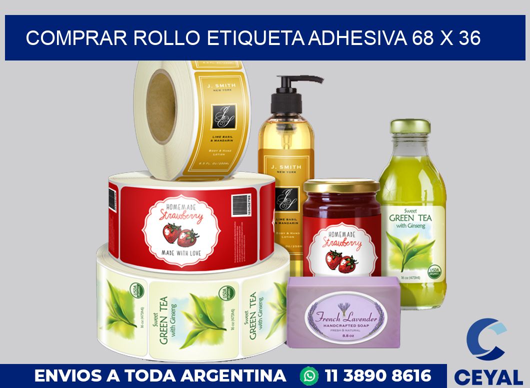 Comprar rollo etiqueta adhesiva 68 x 36
