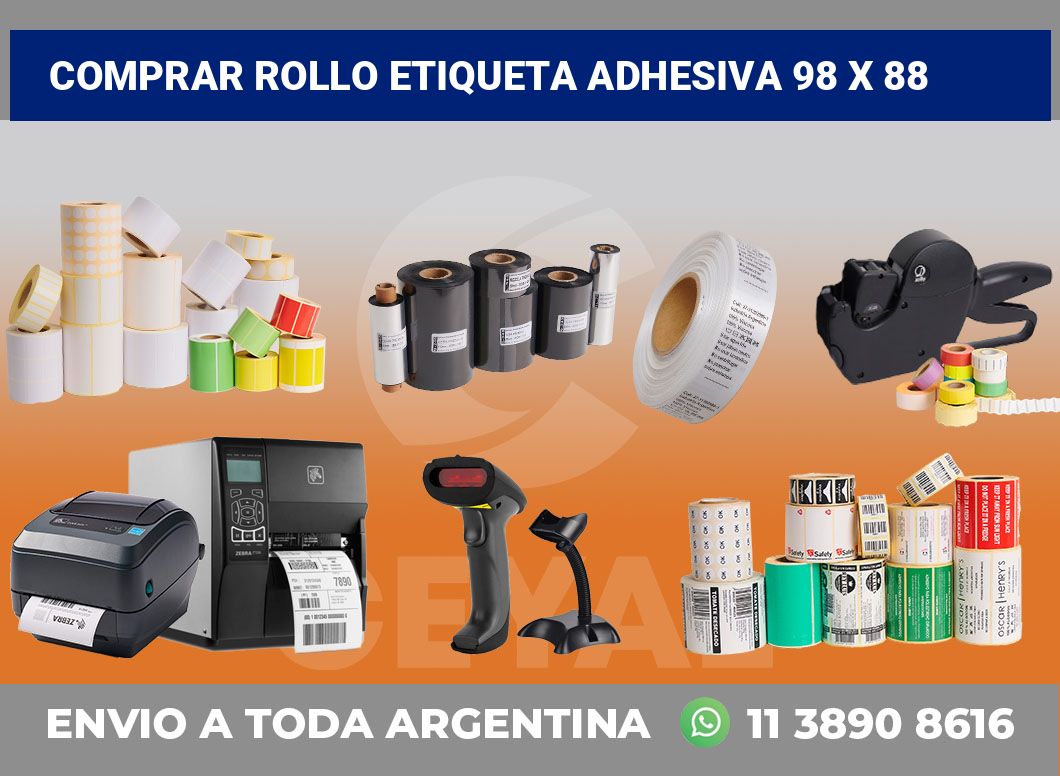 Comprar rollo etiqueta adhesiva 98 x 88