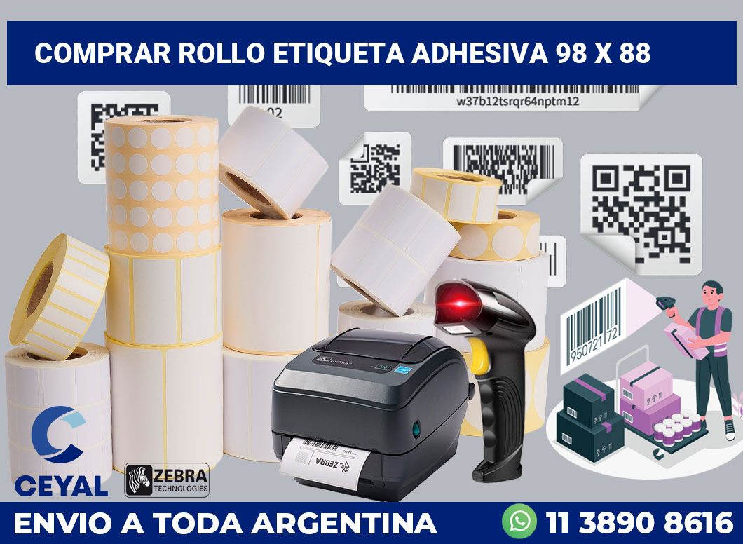 Comprar rollo etiqueta adhesiva 98 x 88