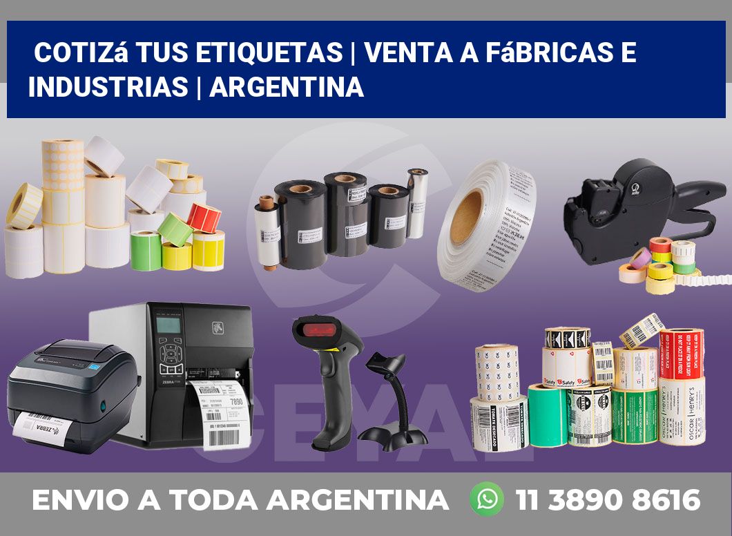 Cotizá tus etiquetas | Venta a fábricas e industrias | Argentina