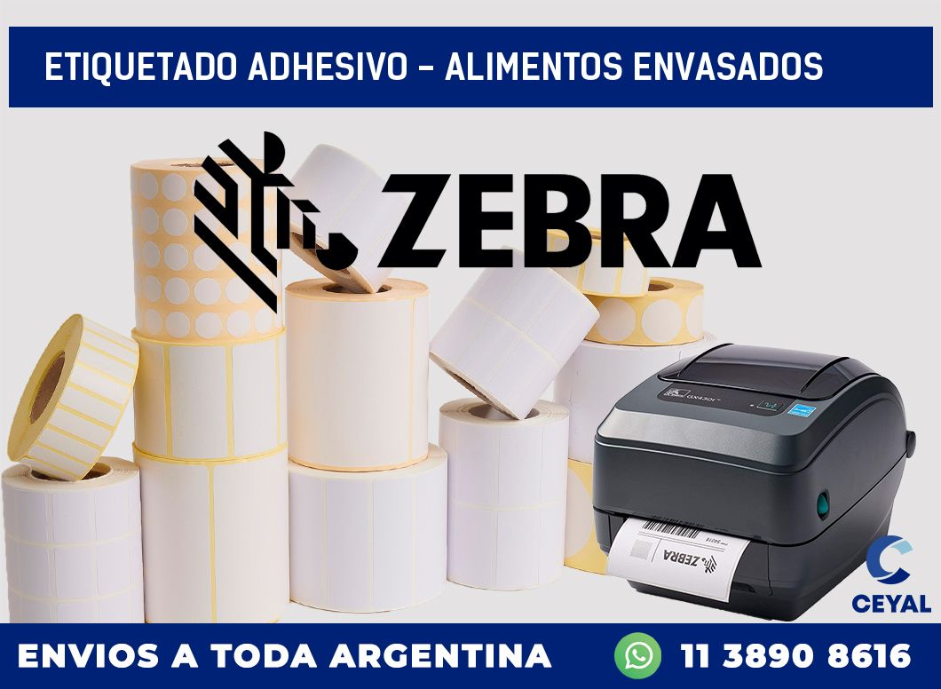 Etiquetado adhesivo - alimentos envasados