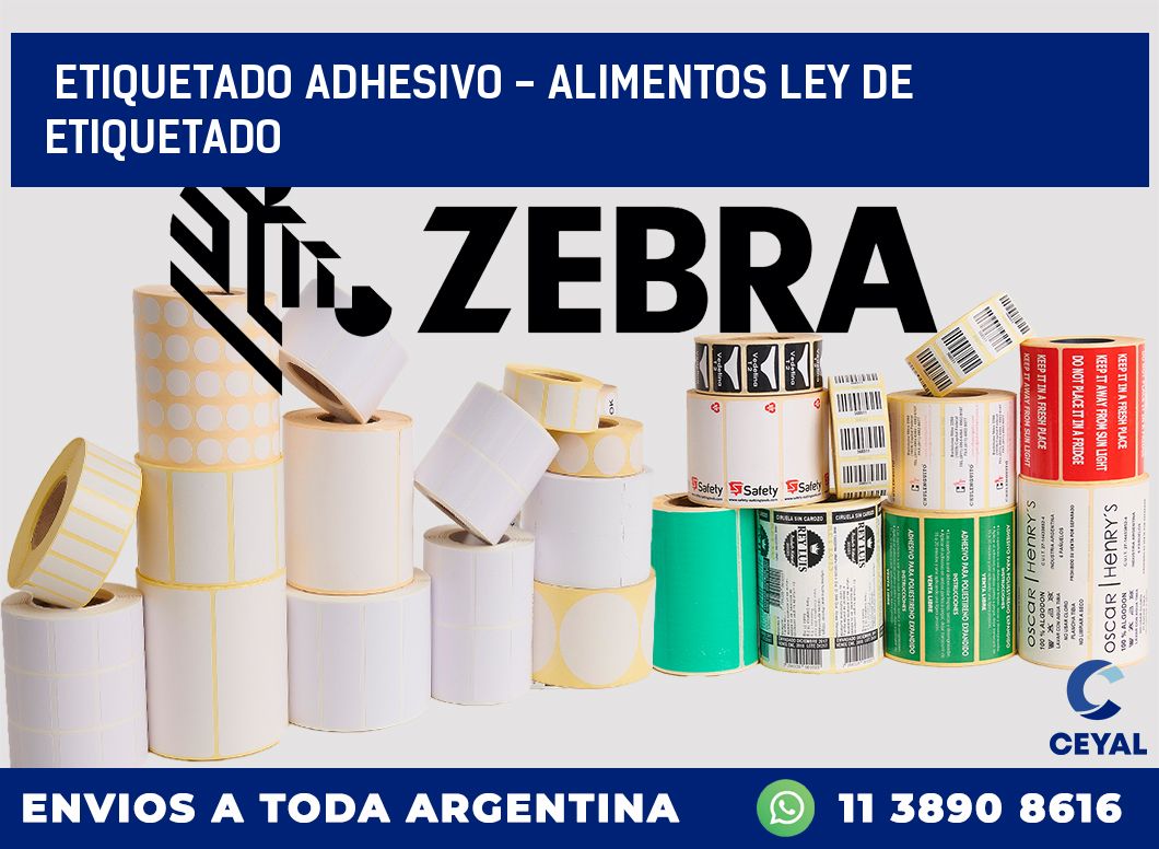 Etiquetado adhesivo - alimentos ley de etiquetado