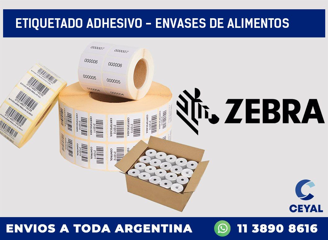 Etiquetado adhesivo - envases de alimentos