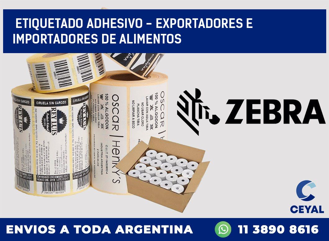 Etiquetado adhesivo - exportadores e importadores de alimentos