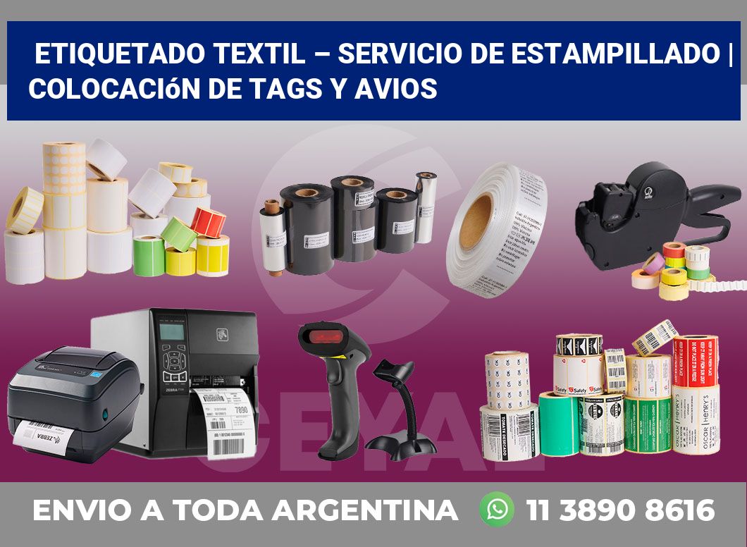Etiquetado textil – servicio de estampillado | Colocación de tags y avios