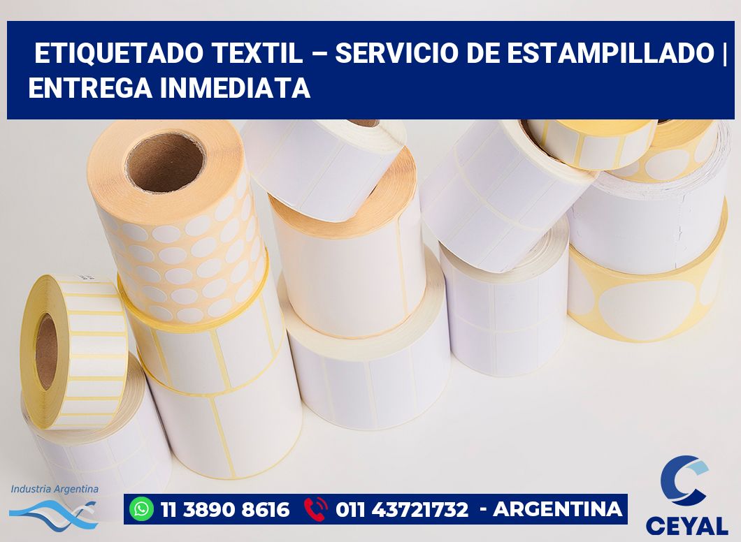 Etiquetado textil – servicio de estampillado | Entrega inmediata