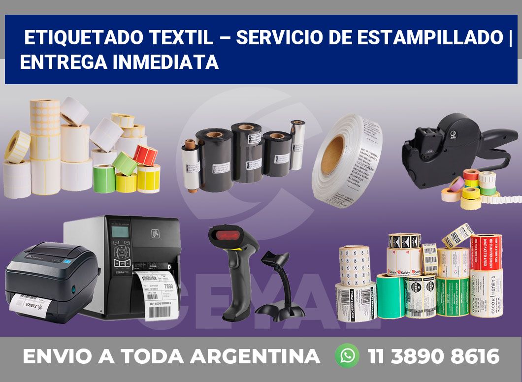 Etiquetado textil – servicio de estampillado | Entrega inmediata