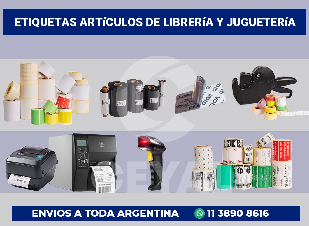 Etiquetas Artículos de librería y juguetería