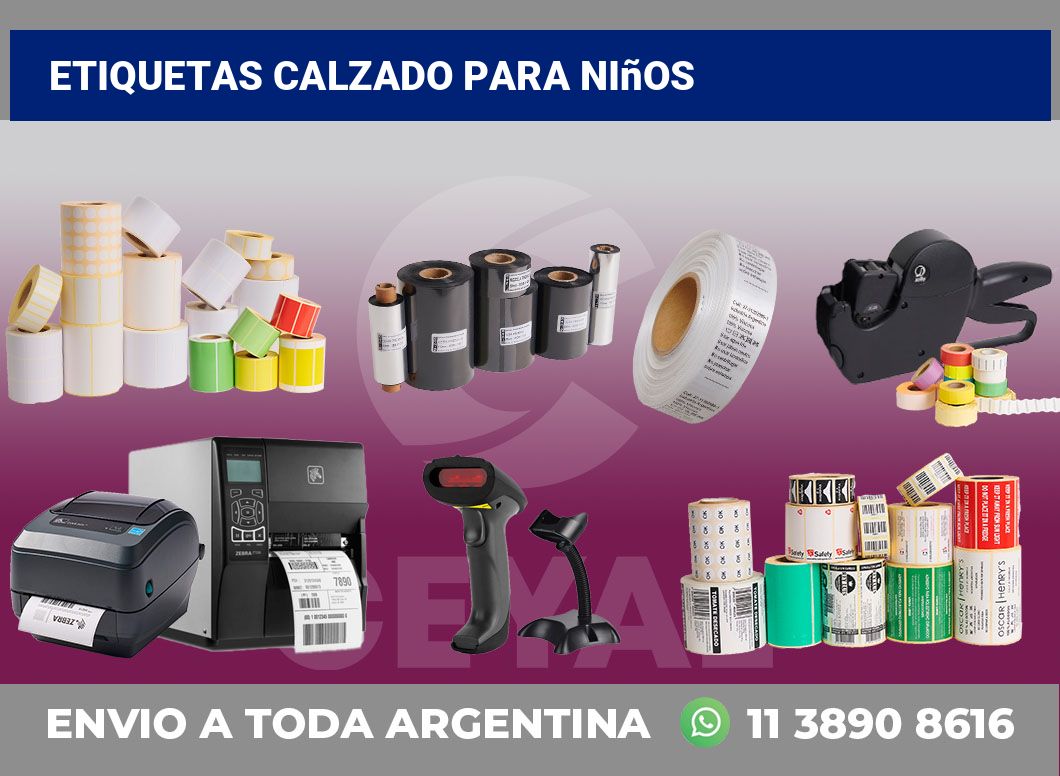 Etiquetas Calzado para niños