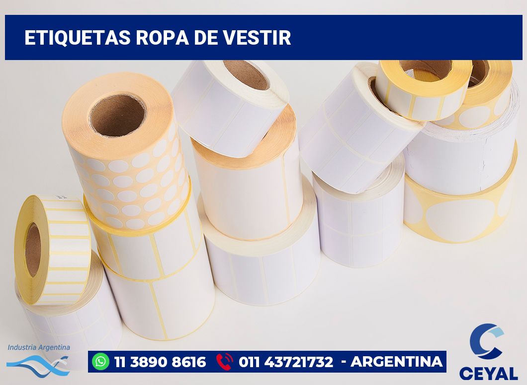 Etiquetas Ropa de vestir