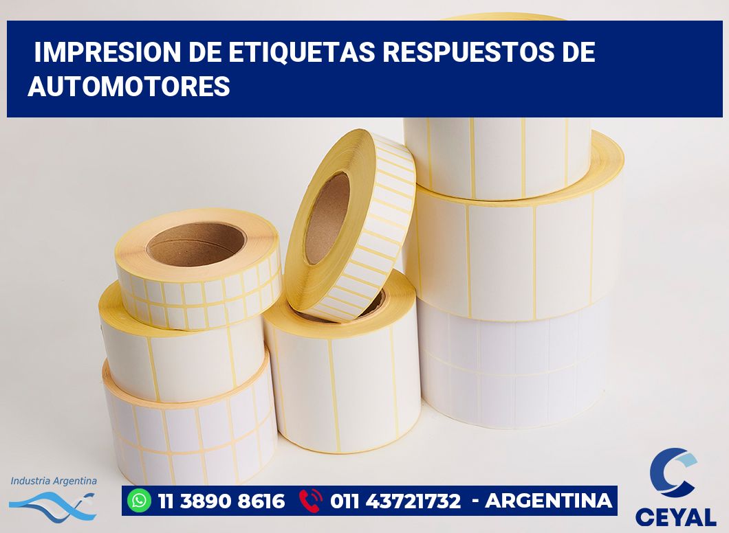 Impresion de etiquetas Respuestos de automotores