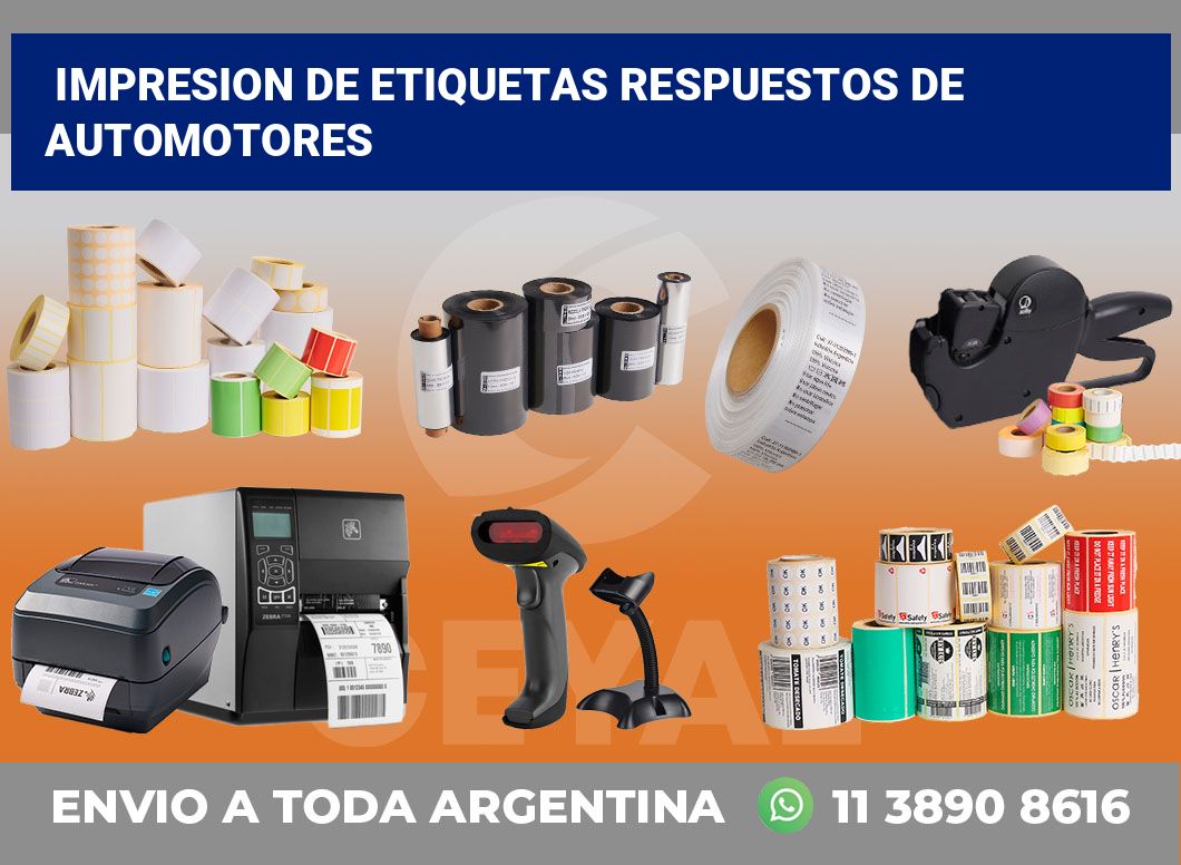Impresion de etiquetas Respuestos de automotores