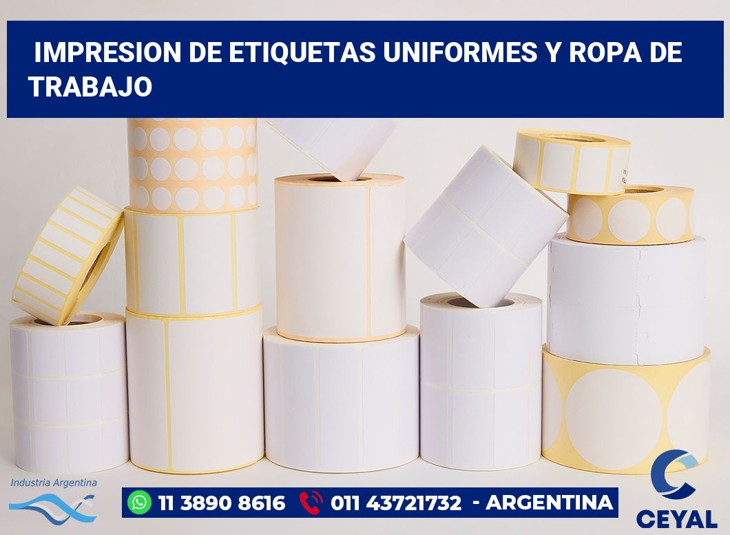 Impresion de etiquetas Uniformes y ropa de trabajo