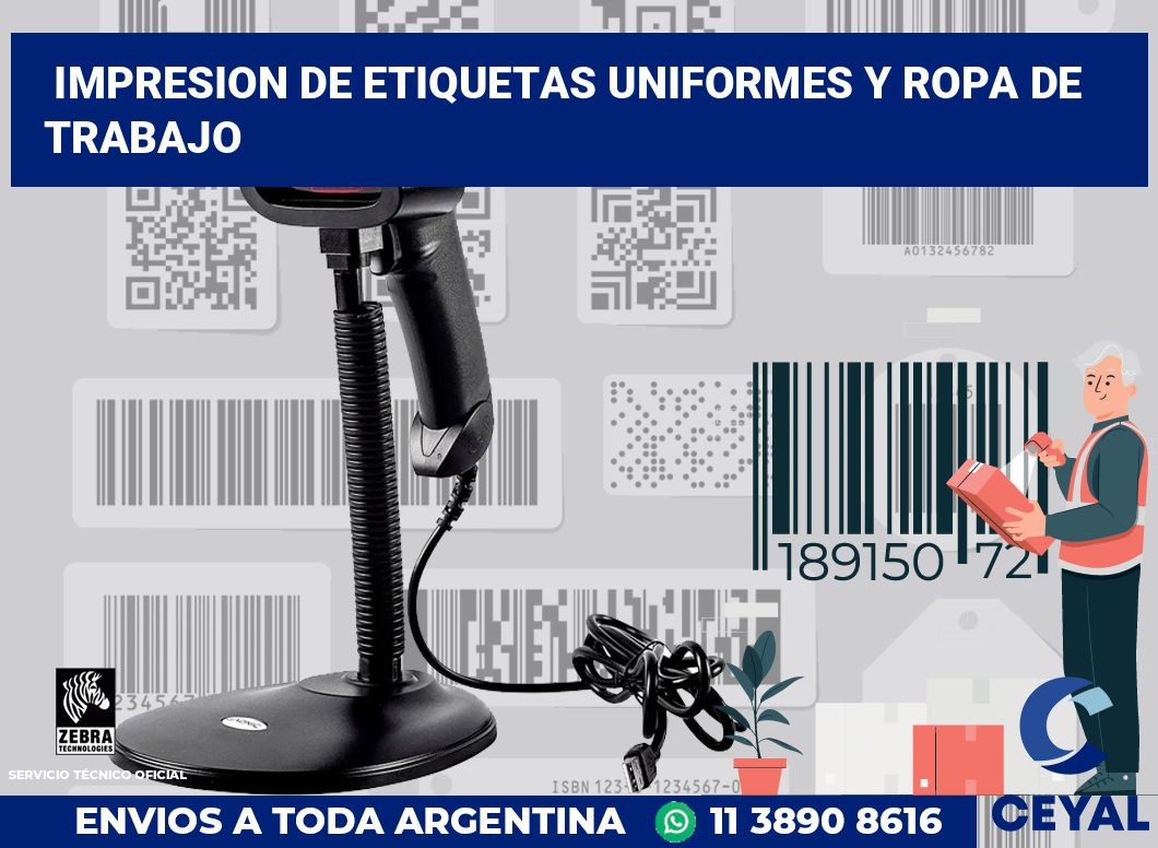 Impresion de etiquetas Uniformes y ropa de trabajo