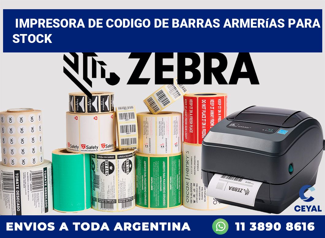 Impresora de codigo de barras Armerías para stock