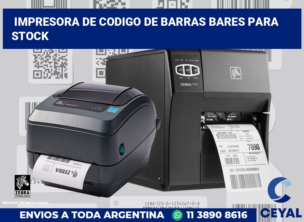 Impresora de codigo de barras Bares para stock