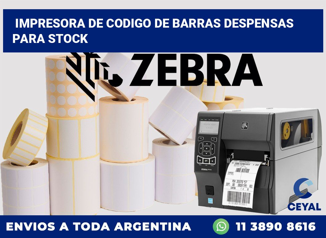 Impresora de codigo de barras Despensas para stock