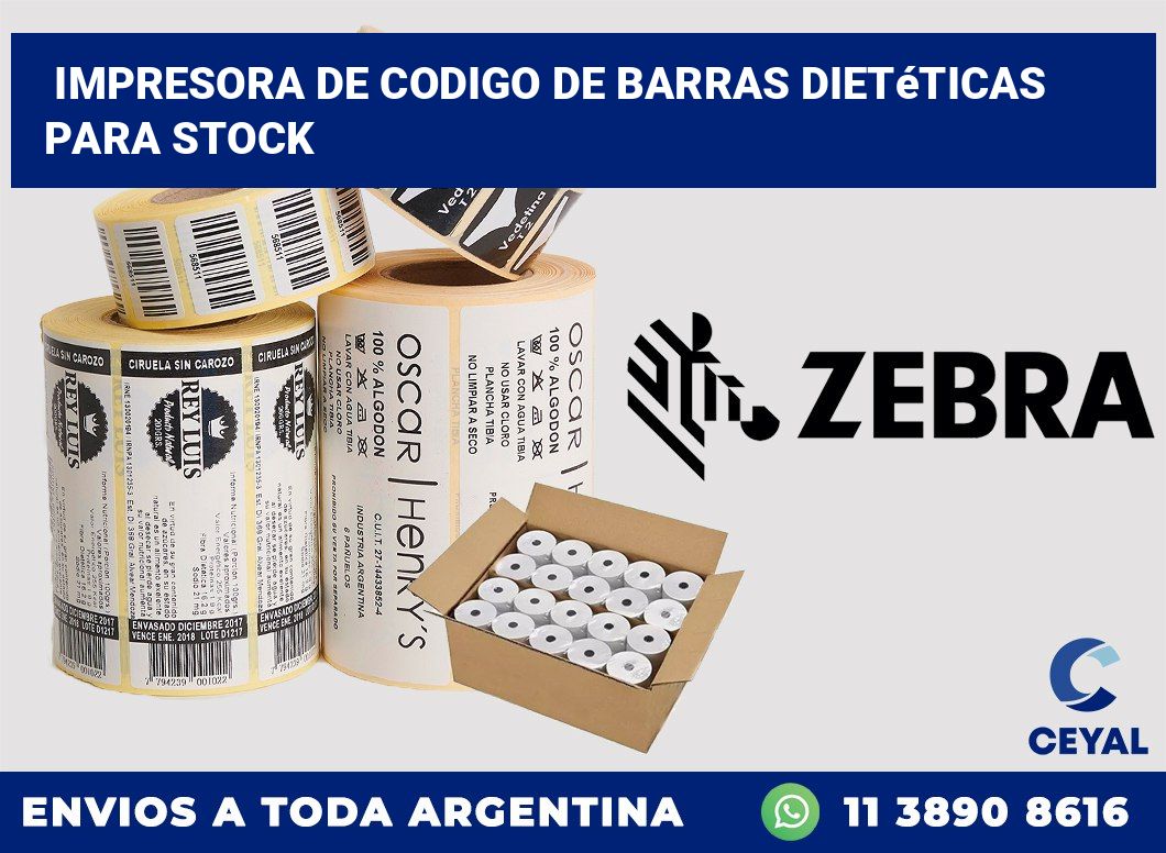 Impresora de codigo de barras Dietéticas para stock