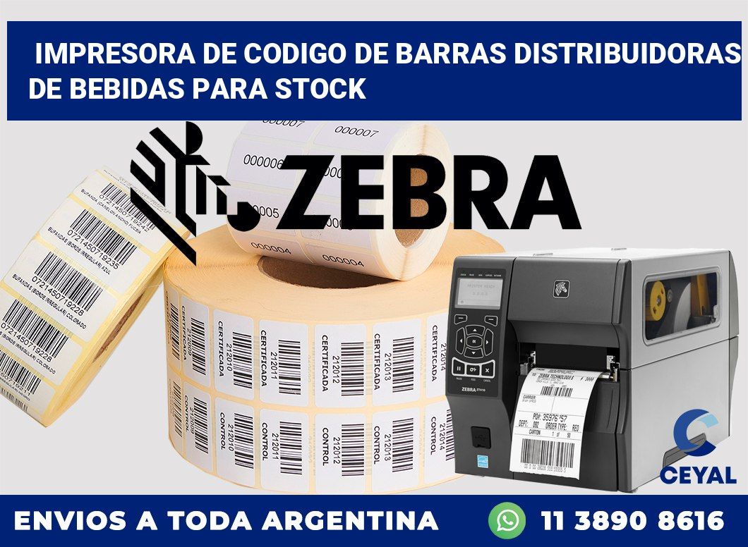 Impresora de codigo de barras Distribuidoras de bebidas para stock