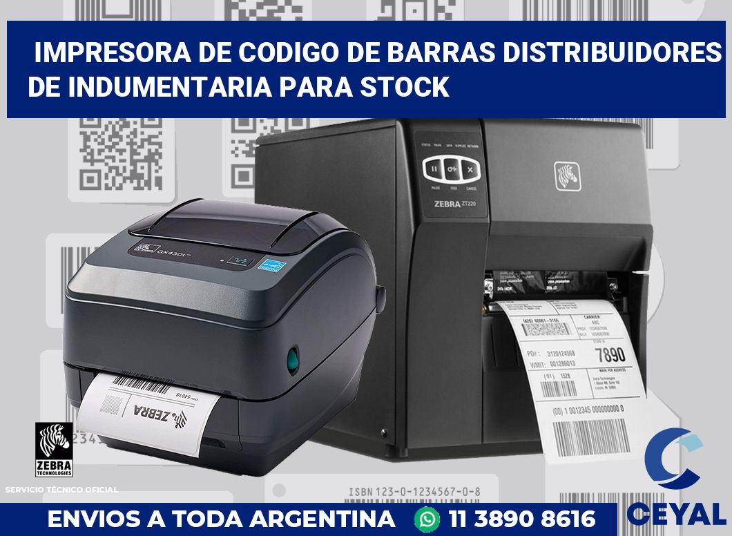 Impresora de codigo de barras Distribuidores de indumentaria para stock