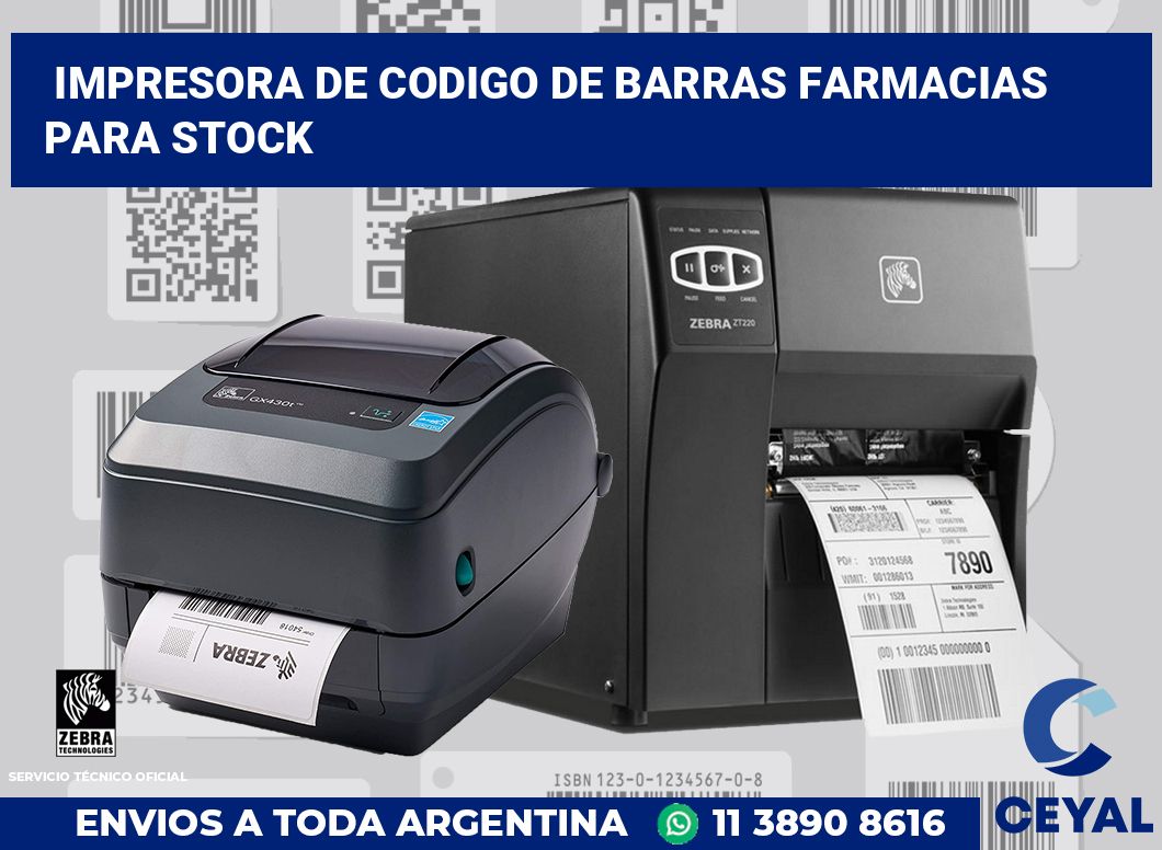Impresora de codigo de barras Farmacias para stock