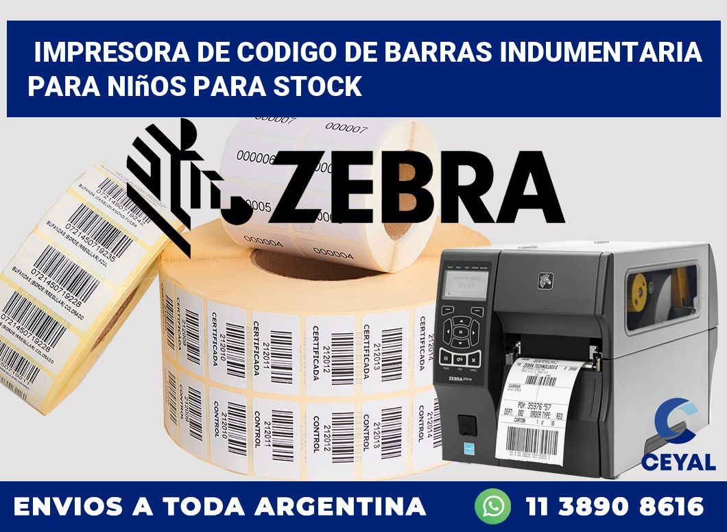 Impresora de codigo de barras Indumentaria para niños para stock
