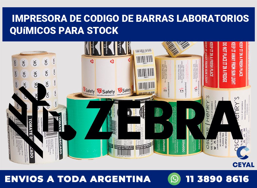 Impresora de codigo de barras Laboratorios químicos para stock