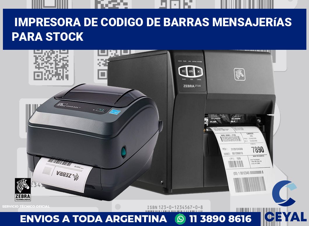 Impresora de codigo de barras Mensajerías para stock