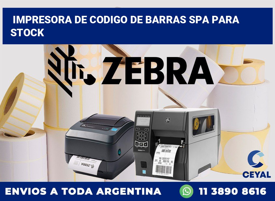 Impresora de codigo de barras SPA para stock