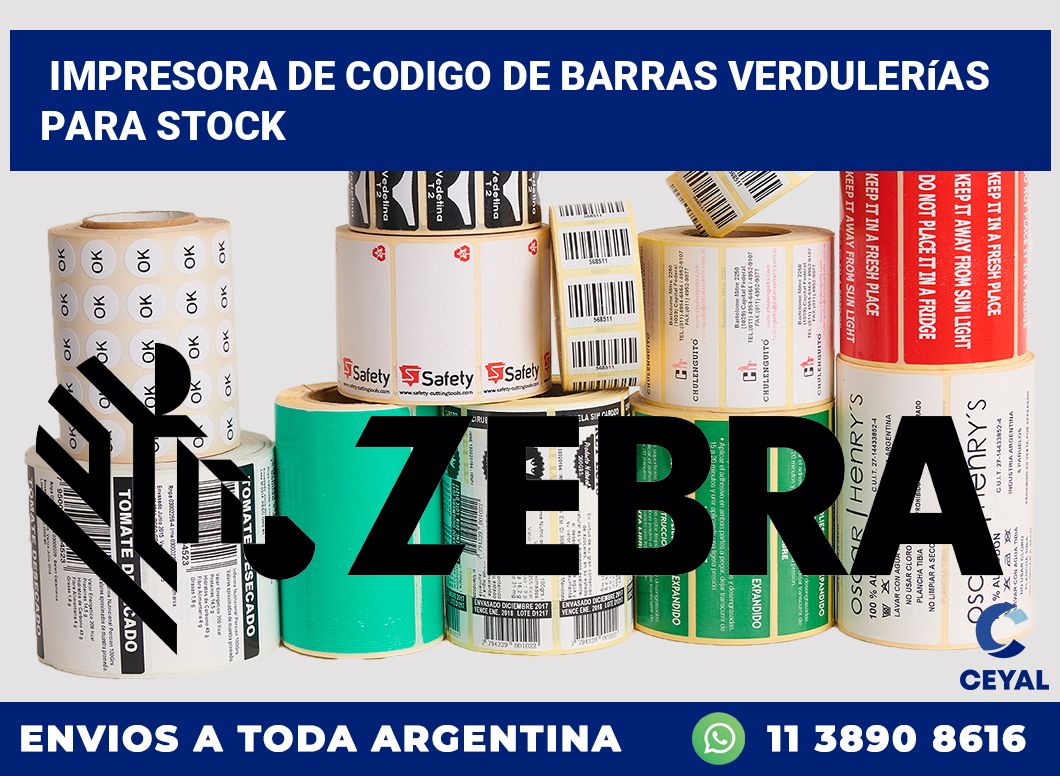 Impresora de codigo de barras Verdulerías para stock