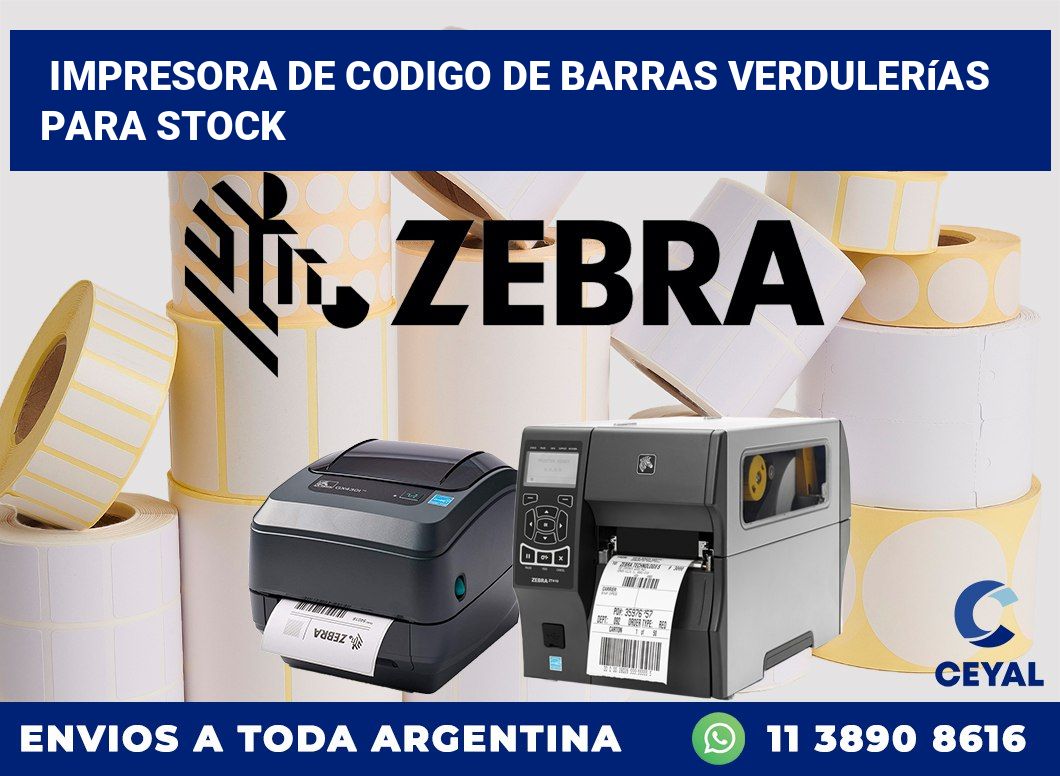 Impresora de codigo de barras Verdulerías para stock