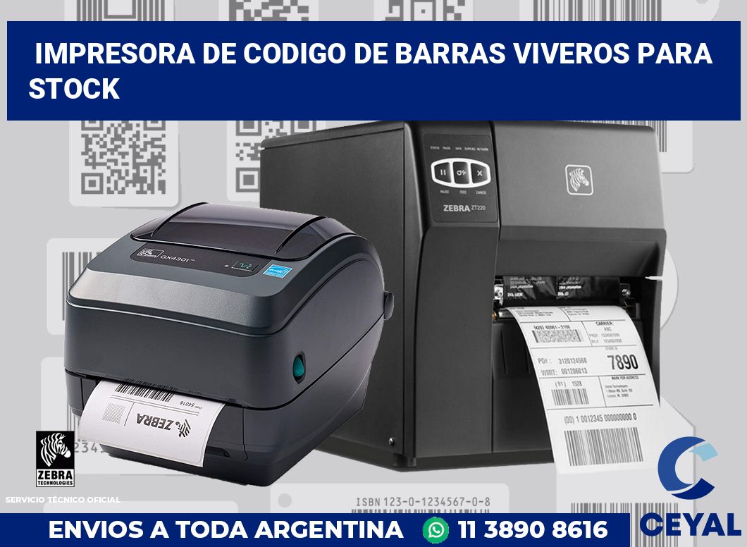 Impresora de codigo de barras Viveros para stock