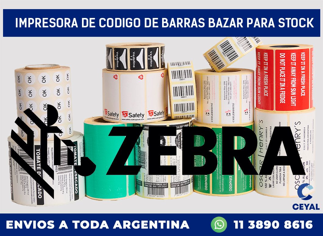 Impresora de codigo de barras bazar para stock