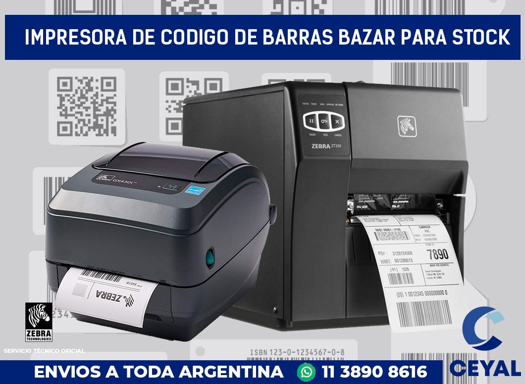 Impresora de codigo de barras bazar para stock