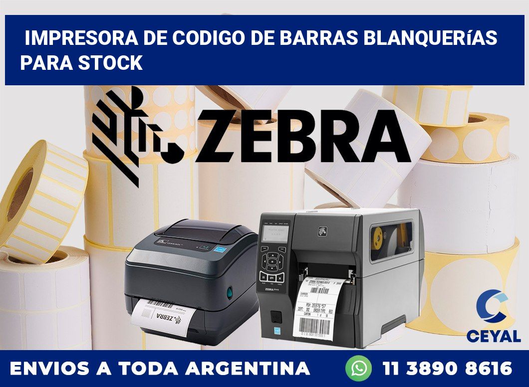 Impresora de codigo de barras blanquerías para stock