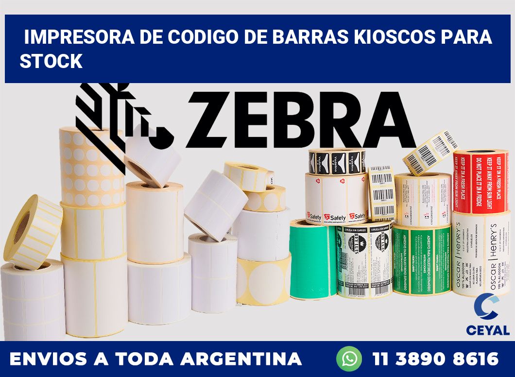 Impresora de codigo de barras kioscos para stock