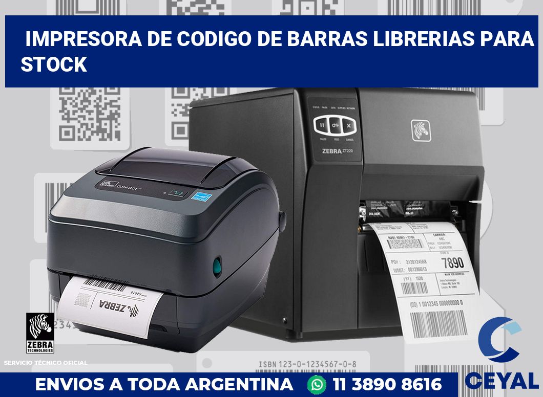 Impresora de codigo de barras librerias para stock