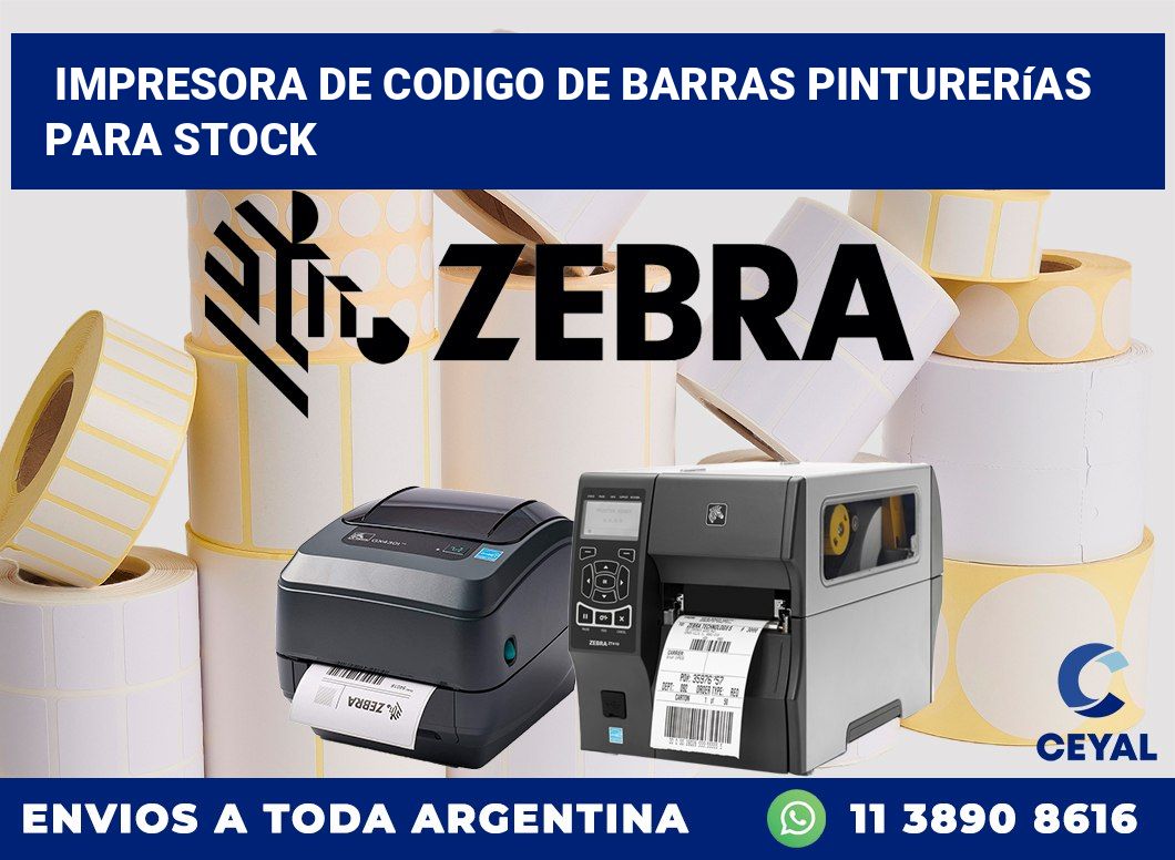 Impresora de codigo de barras pinturerías para stock