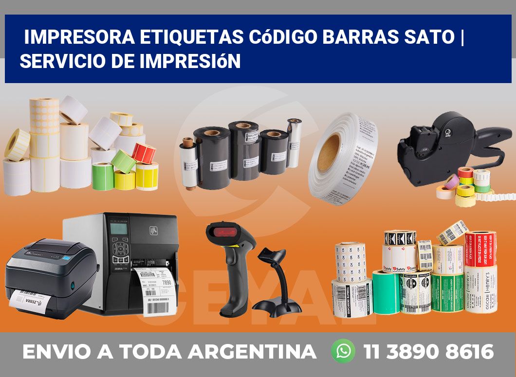 Impresora etiquetas Código barras Sato | Servicio de impresión