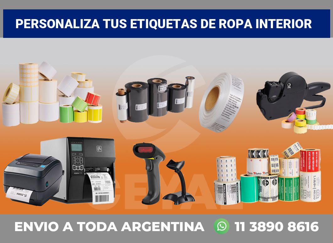 Personaliza tus Etiquetas de ropa interior