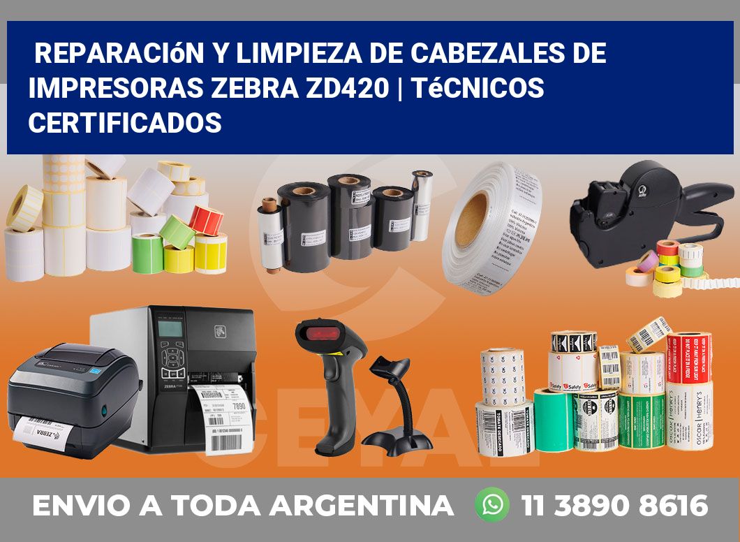 Reparación y limpieza de cabezales de impresoras Zebra ZD420 | Técnicos certificados