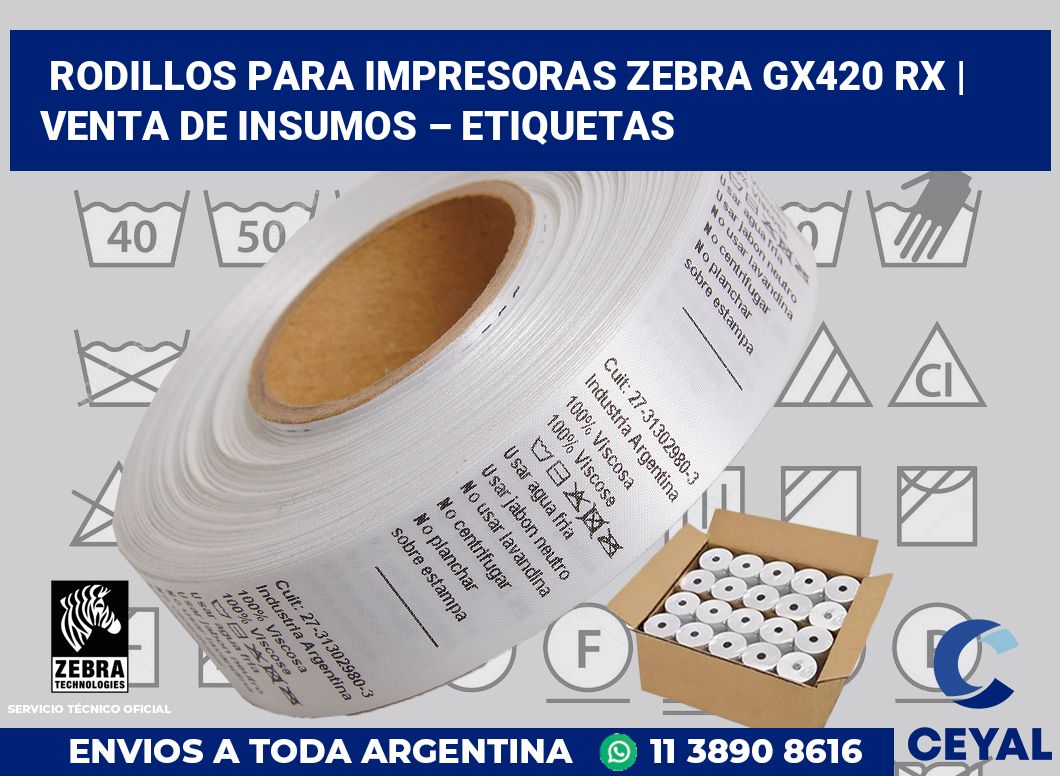 Rodillos para impresoras Zebra GX420 RX | Venta de insumos – Etiquetas
