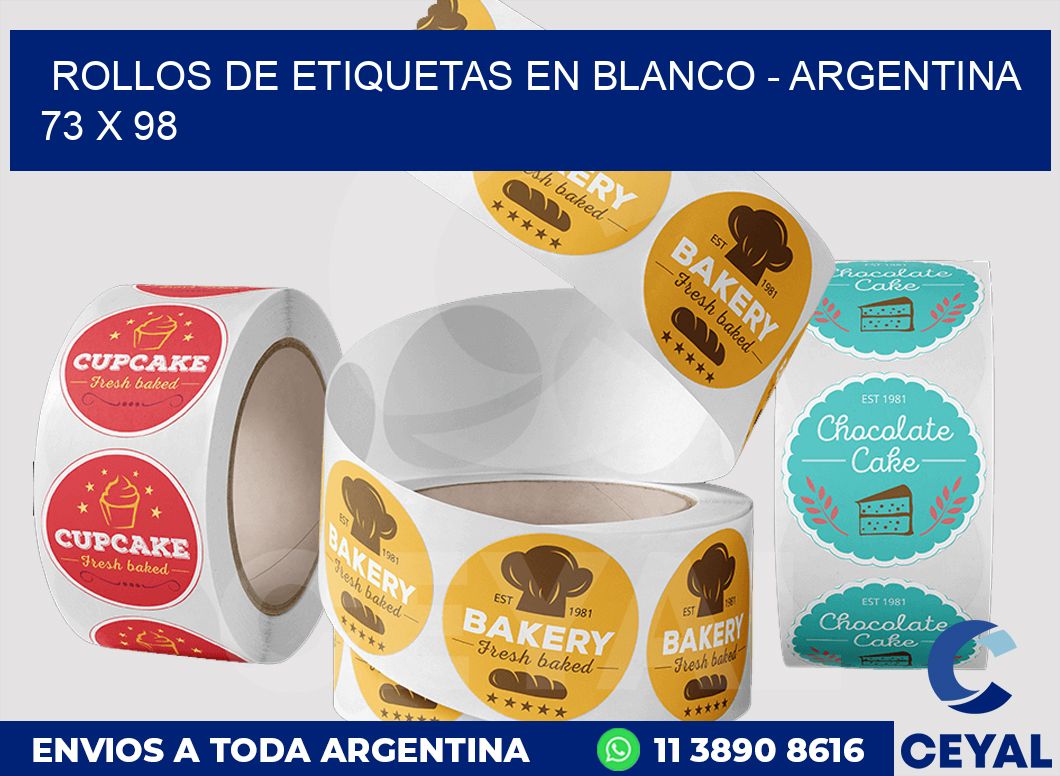 Rollos de etiquetas en blanco – Argentina 73 x 98