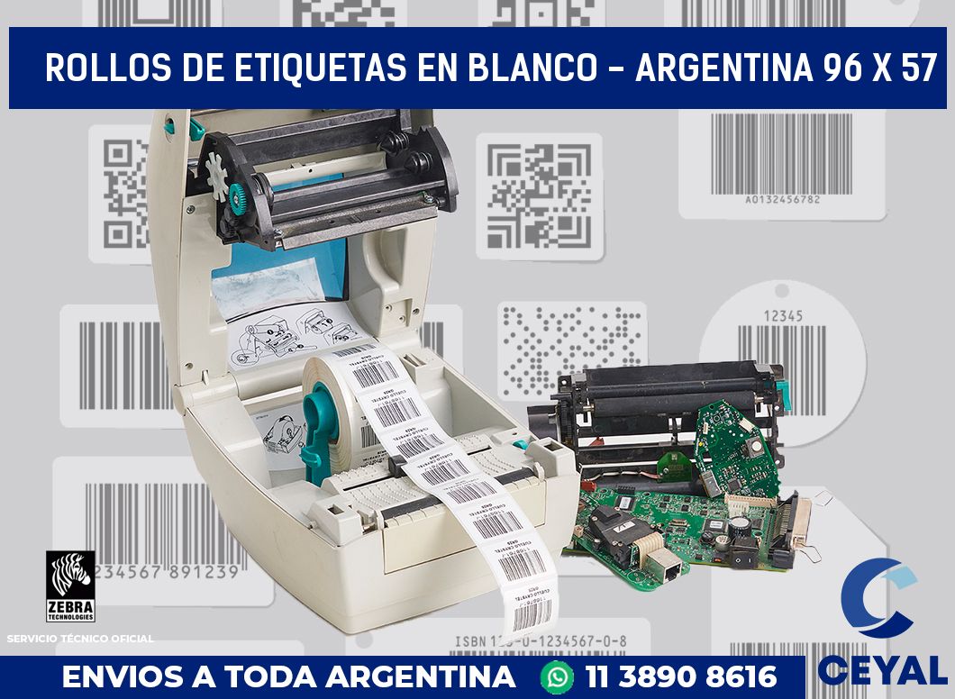 Rollos de etiquetas en blanco - Argentina 96 x 57